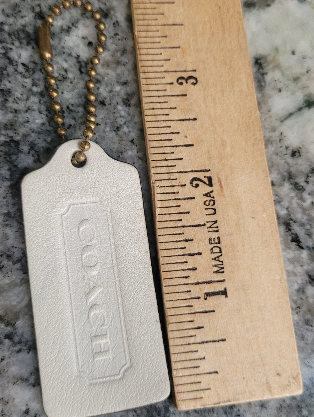 Coach Vintage White Leather Tag